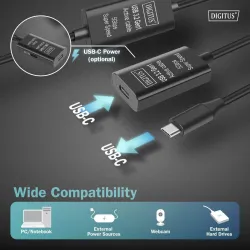 Kabel przedłużający aktywny DIGITUS DA-73109, USB 3.2 | PartsPC.pl