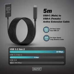 Kabel przedłużający aktywny DIGITUS DA-73113, USB 3.2 | PartsPC.pl