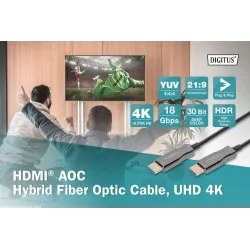 Kabel DIGITUS połączeniowy hybrydowy AOC HDMI 2.0 | PartsPC.pl