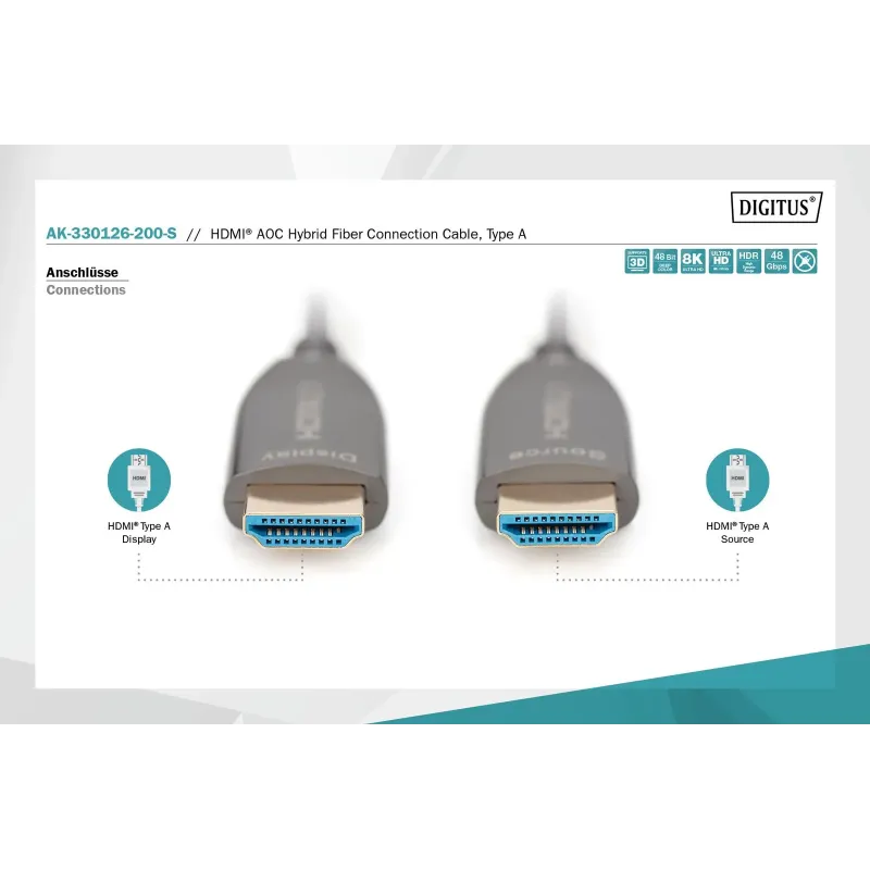 Kabel DIGITUS połączeniowy hybrydowy AOC HDMI 2.1 Ultr... | PartsPC.pl