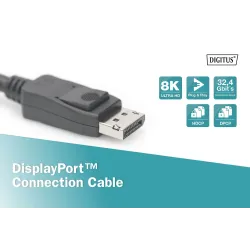 Kabel DisplayPort DIGITUS z zatrzaskami 8K 30Hz UHD Typ | PartsPC.pl