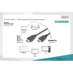 Kabel HDMI DIGITUS AK-330114-030-S Highspeed 1.4 z Eth. | PartsPC.pl