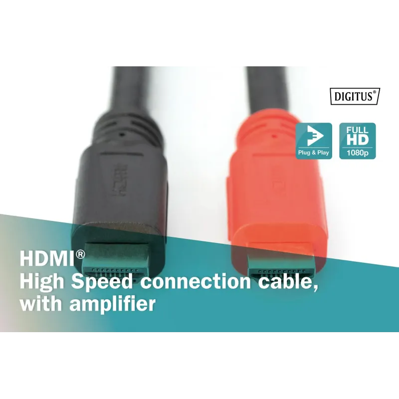 Kabel DIGITUS HDMI HighSpeed ze wzmacniaczem 1080p60Hz | PartsPC.pl