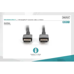Kabel DisplayPort DIGITUS PREMIUM 8K60Hz UHD DP/DP M/M | PartsPC.pl