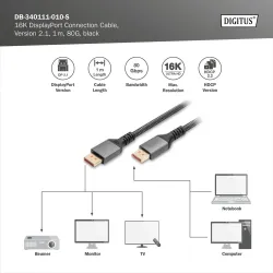 Kabel połączeniowy DIGITUS PREMIUM DisplayPort 2.1 | PartsPC.pl