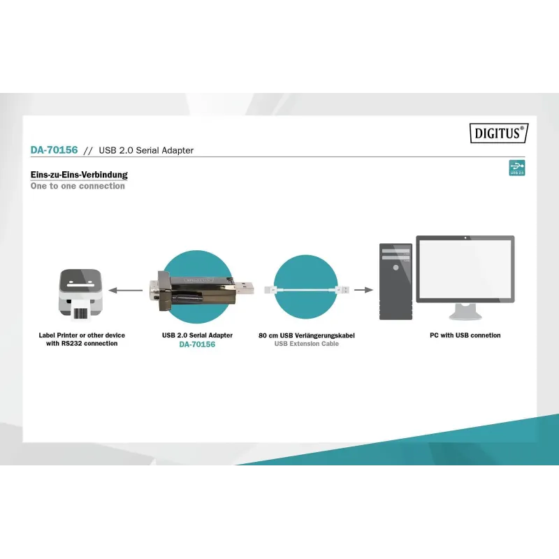 Konwerter DIGITUS DA-70156 USB 2.0/RS232 M/M | PartsPC.pl