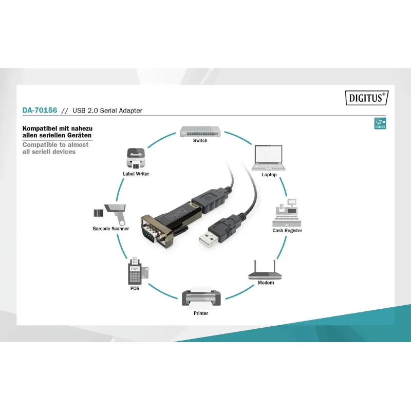 Konwerter DIGITUS DA-70156 USB 2.0/RS232 M/M | PartsPC.pl