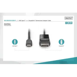 Kabel adapter DIGITUS 8K 30Hz USB Typ C/DisplayPort... | PartsPC.pl