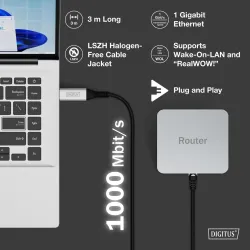 Kabel adapter DIGITUS USB-A – RJ45 Kat. 6A S/FTP, 1... | PartsPC.pl