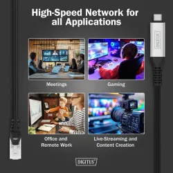 Kabel adapter DIGITUS USB-C – RJ45 Kat. 6A S/FTP, 1 | PartsPC.pl