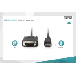 Kabel adapter DIGITUS DisplayPort z zatrzaskiem 1080p | PartsPC.pl