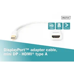 Kabel adapter DIGITUS mini Displayport 1080p 60Hz DP++ / | PartsPC.pl
