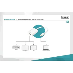 Kabel adapter DIGITUS Mini Displayport 4K 60Hz Typ | PartsPC.pl