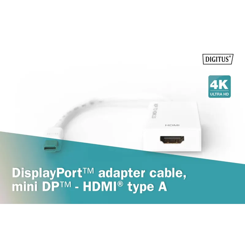 Kabel adapter DIGITUS Mini Displayport 4K 60Hz Typ | PartsPC.pl