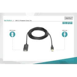Kabel przedłużający aktywny DIGITUS DA-70130-4 USB 2.0 5m | PartsPC.pl