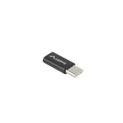 Adapter Lanberg USB type-C(M) - micro USB-B(F) czarny | PartsPC.pl