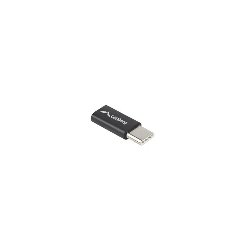 Adapter Lanberg USB type-C(M) - micro USB-B(F) czarny | PartsPC.pl