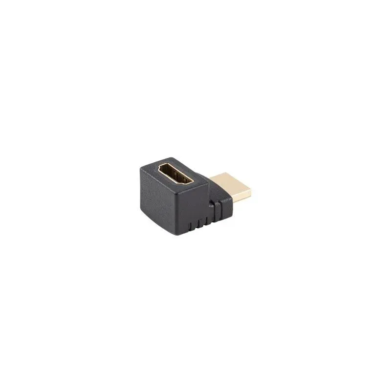 Adapter Lanberg HDMI(M) - HDMI(F) 4K kątowy góra czarny | PartsPC.pl