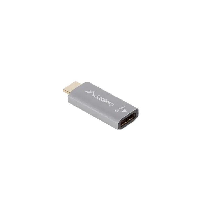 Adapter Lanberg HDMI (M) - Displayport (F) 4K srebrny | PartsPC.pl