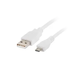 Kabel USB 2.0 Lanberg micro AM-MBM5P 1,8m biały | PartsPC.pl