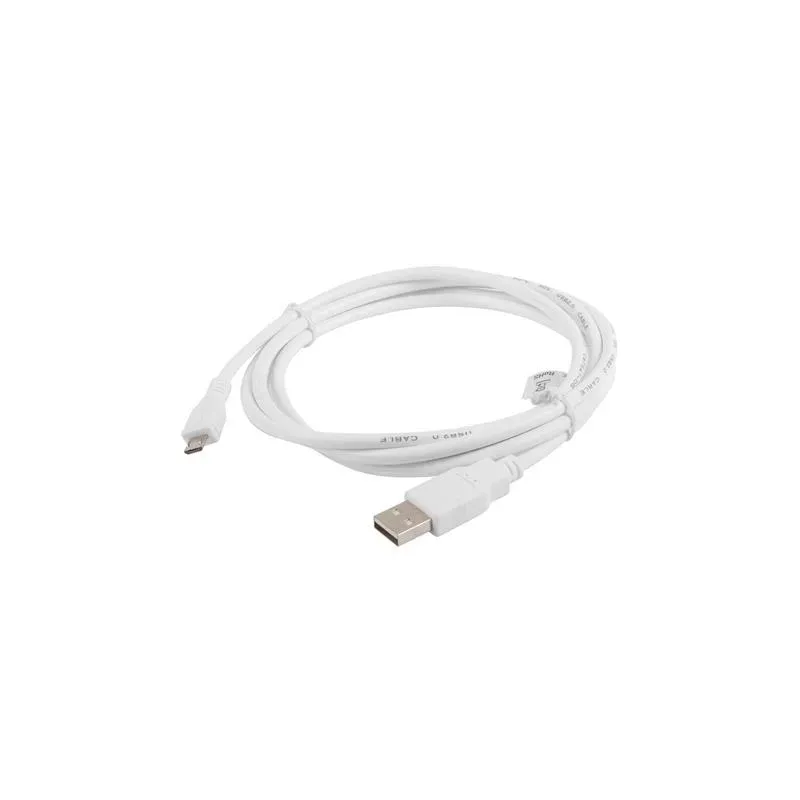 Kabel USB 2.0 Lanberg micro AM-MBM5P 1,8m biały | PartsPC.pl