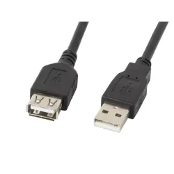 Przedłużacz USB 2.0 Lanberg AM-AF 0,7m czarny | PartsPC.pl