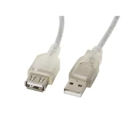Przedłużacz USB 2.0 Lanberg AM-AF 5m Ferryt transparenty | PartsPC.pl