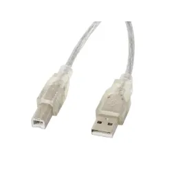 Kabel USB 2.0 Lanberg AM-BM Ferryt 5m przezroczysty | PartsPC.pl
