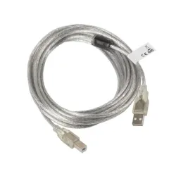 Kabel USB 2.0 Lanberg AM-BM Ferryt 5m przezroczysty | PartsPC.pl