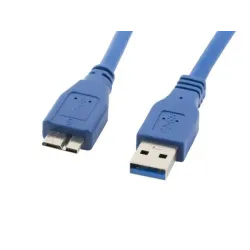 Kabel USB 3.0 Lanberg micro AM-MBM5P 0,5m niebieski | PartsPC.pl