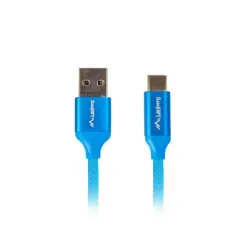 Kabel USB 2.0 Lanberg Premium CM - AM 0,5m niebieski QC | PartsPC.pl