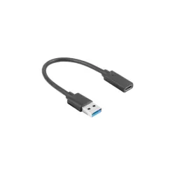 Kabel USB 3.1 Lanberg USB type-C(F) 3.1 - USB-A(M) 0,15m | PartsPC.pl