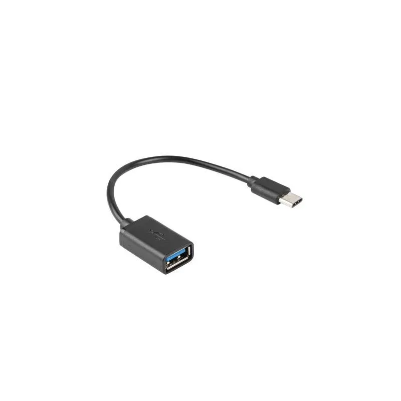 Kabel USB 2.0 Lanberg USB type-C(M) - USB-A(F) 0,15m OTG | PartsPC.pl
