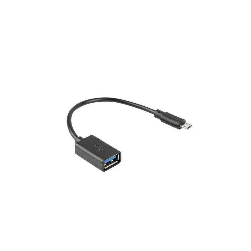 Kabel USB 2.0 Lanberg micro USB(M) - USB-A(F) 0,15m OTG | PartsPC.pl