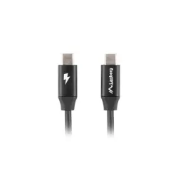 Kabel USB 2.0 Lanberg Type-C M/M 0,5m czarny premium QC | PartsPC.pl