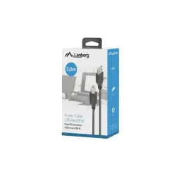 Kabel USB 2.0 Lanberg AM-BM 3m czarny ferryt box | PartsPC.pl