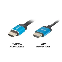 Kabel HDMI Lanberg M/M v2.0 1m 4K slim czarno-niebieski | PartsPC.pl