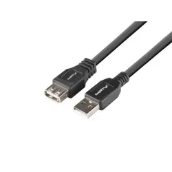 Przedłużacz USB-A Lanberg M/F 2.0 1.8m czarny box | PartsPC.pl