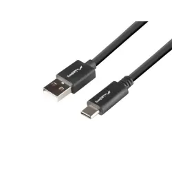 Kabel USB 2.0 Lanberg Type-C(M) - AM 1.8m czarny QC 3.0 | PartsPC.pl
