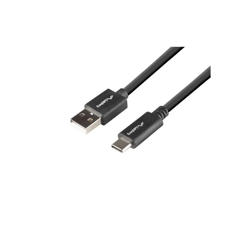 Kabel USB 2.0 Lanberg Type-C(M) - AM 1.8m czarny QC 3.0 | PartsPC.pl
