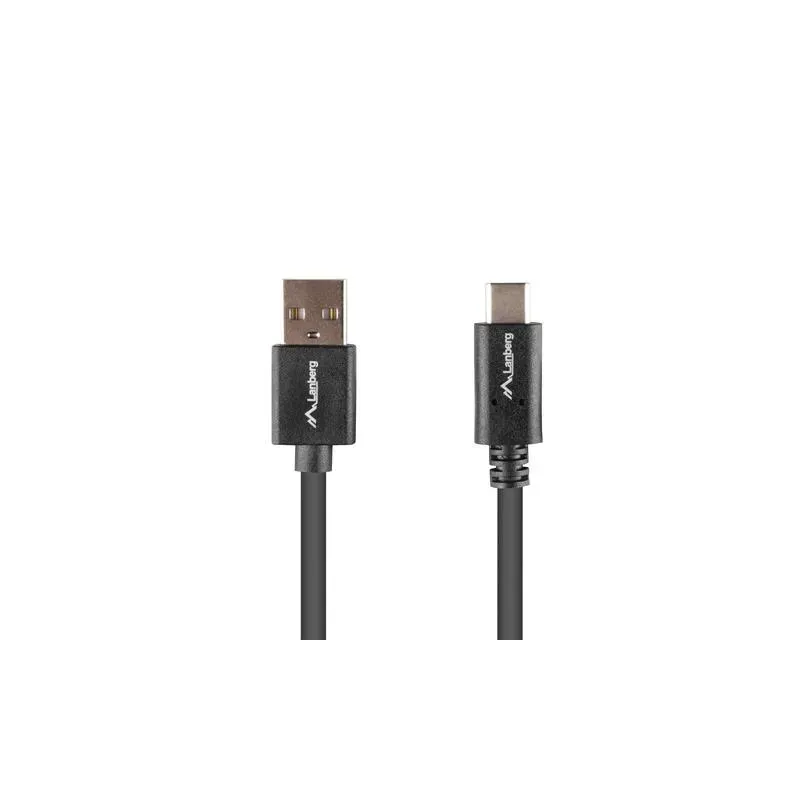 Kabel USB 2.0 Lanberg Type-C(M) - AM 1.8m czarny QC 3.0 | PartsPC.pl