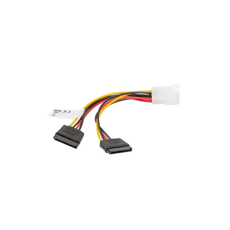 Kabel zasilający Lanberg Molex(M) - 2x SATA(F) 0,15m | PartsPC.pl
