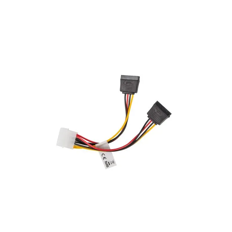 Kabel zasilający Lanberg Molex(M) - 2x SATA(F) 0,15m | PartsPC.pl
