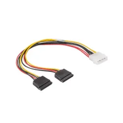 Kabel zasilający Lanberg Molex(M) - 2x SATA(F) 0,3m | PartsPC.pl