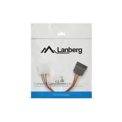 Kabel zasilający Lanberg Molex(M) - SATA(F) 0,15m | PartsPC.pl