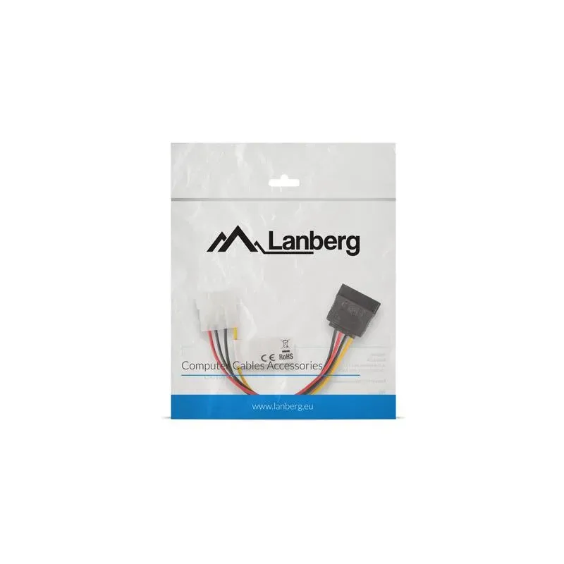 Kabel zasilający Lanberg Molex(M) - SATA(F) 0,15m | PartsPC.pl