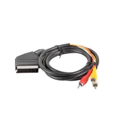Kabel adapter Lanberg SCART - 3x RCA 1,8m czarny | PartsPC.pl
