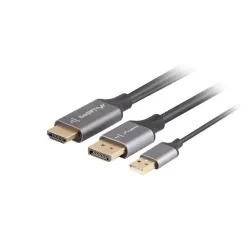 Kabel adapter Lanberg HDMI (M) - Displayport (M) 1,8M 4K | PartsPC.pl