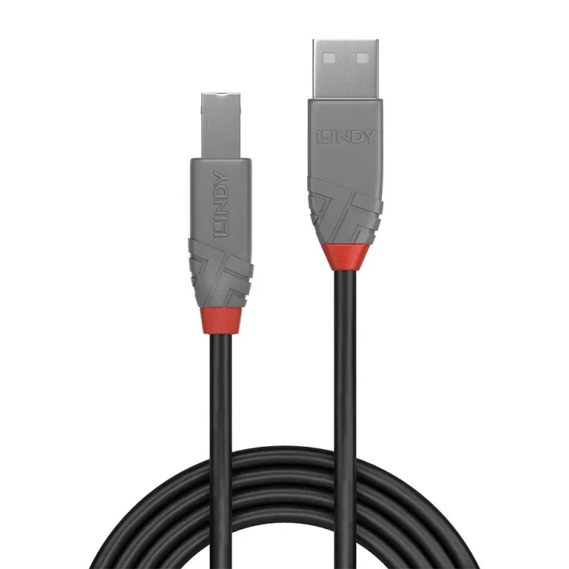 Kabel drukarkowy USB LINDY 2.0 A/M - USB B /M, Anthra... | PartsPC.pl