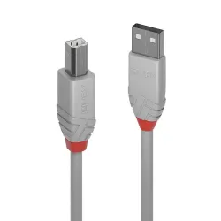 Kabel USB 2.0 LINDY Type A/B M/M Anthra Line 2m szary | PartsPC.pl